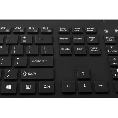 Adesso - Clavier AKB-235UB - Antimicrobial Waterproof Desktop - Câble Connectivité - USB Interface - 104 Touche(s) - Anglais (USA) - QWERTY Disposition - Ordinateur, MAC - Pavé tactile - PC, Windows, Mac OS - Membrane Pavé Numérique - Noir  avancÃ© silicone desktop clav ier - protÃ¨ge contr
