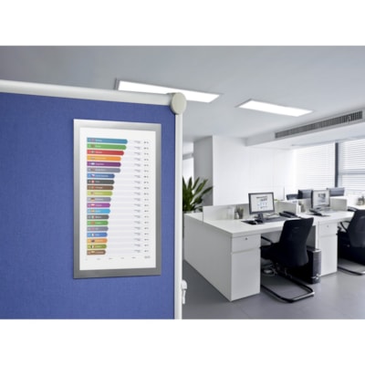 DURABLE - Cadre document DURAFRAME - 11 po (279,40 mm) x 17 po (431,80 mm) Taille du cadre - Rectangle - Horizontal, Vertical - Double face, Magnétique, Autocollant - Argenté - 2 / emballage AUTOCOLLANTS  TABLOIDE  ARGENT PAQUET DE 2