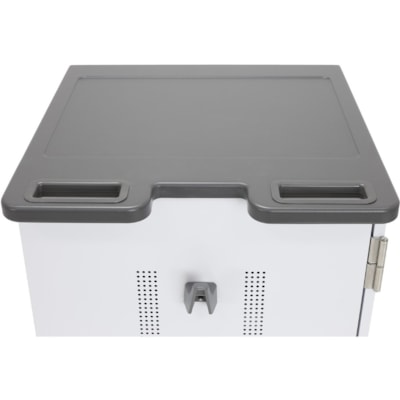 Ergotron YES Basic Charging Cart for Mini-laptops - 3 Shelf - Dual Handle - 60 lb (27215.54 g) Capacity - 4 Casters - 4" (101.60 mm) Caster Size - Steel, Wood - 23.2" (588.52 mm) Width x 41.5" (1054.10 mm) Depth x 23.4" (593.85 mm) Height - Metallic Gray, Polar White - For 36 Devices  o 36 Tablets  Chromebook  and devices of any thick