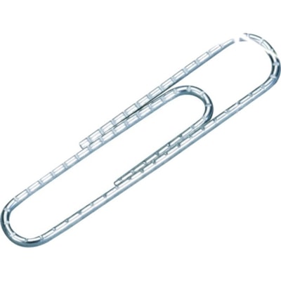 Wilson Jones Economy Jumbo Paper Clip - Jumbo - No. 1 - 2.40" (60.96 mm) Width - 20 Sheet Capacity - for Paper, Document - Non-skid - Silver - 100 / Box CORRUGATED BRIGHT FINISH ACCO 100/BX