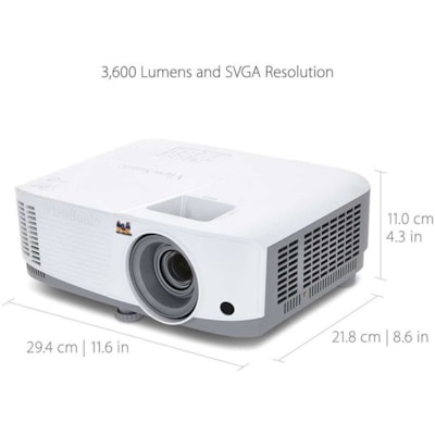 ViewSonic PA503S 3D Ready DLP Projector - 4:3 - Portable - 800 x 600 - Front, Ceiling - 576p - 4500 Hour Normal Mode - 15000 Hour Economy Mode - SVGA - 22,000:1 - 4000 lm - HDMI - USB - 3 Year Warranty  PROJ 
