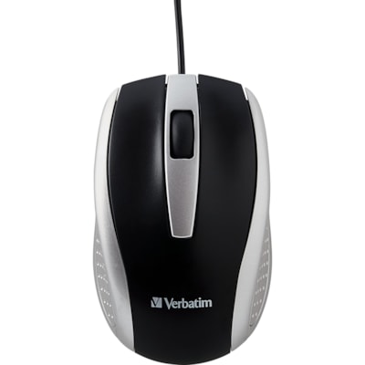 Verbatim Corded Notebook Optical Mouse - White - Optical - Cable - Silver - USB Type A - Scroll Wheel - 3 Button(s) - 1 Each SLEEK ERGONOMIC DESIGN SMOOTH PRECISE SCROLLING