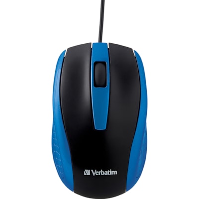 Verbatim Corded Notebook Optical Mouse - Blue - Optical - Cable - Blue - USB Type A - Scroll Wheel - 3 Button(s) - 1 Each SLEEK ERGONOMIC DESIGN SMOOTH PRECISE SCROLLING