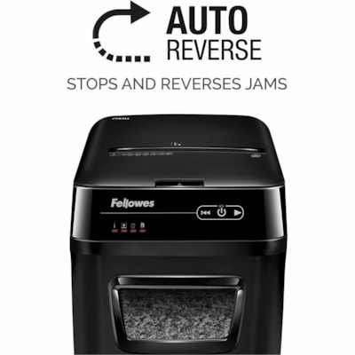 Fellowes AutoMax(tm) 200M Auto Feed Shredder - Non-continuous Shredder - Micro Cut - 200 Per Pass - for shredding Staples, Credit Card, Paper - 0.1" (1.98 mm) x 0.5" (13.87 mm) Shred Size - P-5 - 2.20 in/s (55.88 mm/s) - 9" (228.60 mm) Throat - 25 Minute Run Time - 25 Minute Cool Down Time - 32.1 ed Micro-Cut Shredder 