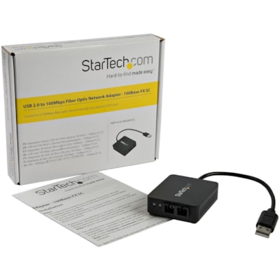 StarTech.com USB to Fiber Optic Converter - 100Mbps - USB 2.0 Network Adapter - 100Base-FX SC Duplex Multimode Fiber/MMF - 2Km - Compact - USB to fiber optic converter - USB to Fiber Network/ LAN - 100Base Fx, 100Mbps, 1x SC Female Duplex 1x USB 2.0 Type A 1310 nm, 2 km/1.2 mi VLAN Bus-Powered Compa  CPNT 
