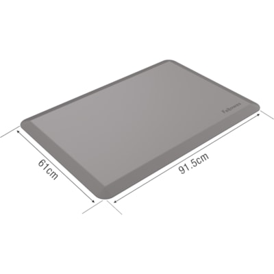 Fellowes - Tapis anti-fatigue de bien-être - Sol - largeur de tapis 36 po (914,40 mm) x profondeur de tapis 24 po (609,60 mm) x épaisseur de tapis 0,750 po (19,05 mm) - Rectangulaire - Noir - 1 chaque AIDE A PRÉVENIR FATIGUE BORDS BISEAUTÉS