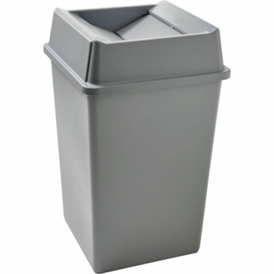 Rubbermaid Commercial - Couvercle de contenant Untouchable - Carré - Polystyrènes chocs (PSC) - Gris - 4 / emballage UTILISER AVEC LE BAC DE 35 35/50 GALLONS