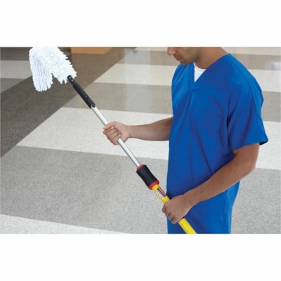 Rubbermaid Executive Series Hygen Quick Connect Flexi Wand, With Microfiber Dusting Sleev - 28.40" (721.36 mm) Overall Length - White HI-PILE 