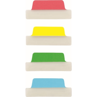 Avery® UltraTabs Repositionable Margin Tabs - 48 Tab(s) - 1" (25.40 mm) Tab Height x 2.50" (63.50 mm) Tab Width - Green Film, Clear Paper, Yellow, Red, Blue Tab(s) - 48 / Pack PK/48  TWO SIDED  WRITABLLE 