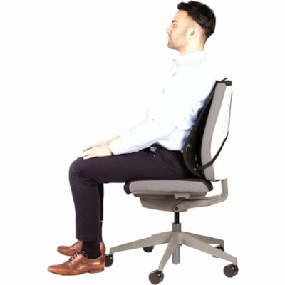 Fellowes Office Suites(tm) Mesh Back Support - Strap Mount - Black - Mesh Fabric - 1 Each ck Support 