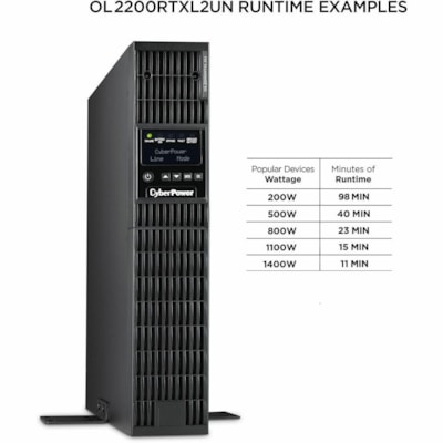 CyberPower Onduleur On-Line à Double Conversion Smart App OL2200RTXL2UN - 2U Rack/Tour - 4 Heure Rechargeable - 8 Minute(s) Veille - 120 V AC, 230 V AC Entrée - 125 V AC, 100 V AC, 110 V AC, 115 V AC, 120 V AC Sortie - 1 x NEMA L5-20R, 6 x NEMA 5-20R - Port série - USB - LCD Affic  - Rack/Tower - Online Double Conversion - Output/