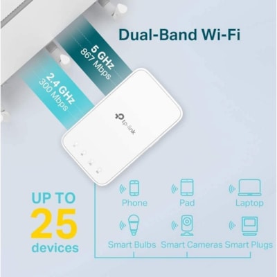 TP-Link Deco RE300 Dual Band IEEE 802.11ac 1.17 Gbit/s Wireless Range Extender - 2.40 GHz, 5 GHz - 2 x Internal Antenna(s) - Internal - 7.30 W - Plug-in  ACCS 