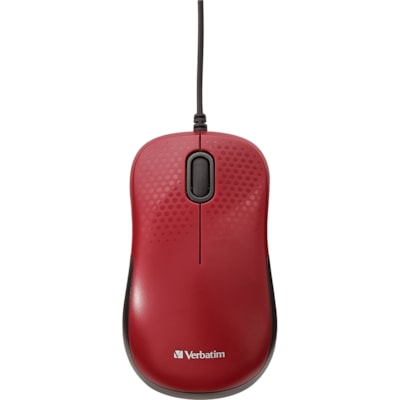 Verbatim Silent Corded Optical Mouse - Red - Optical - Cable - Red - USB - Scroll Wheel - 3 Button(s) RED 