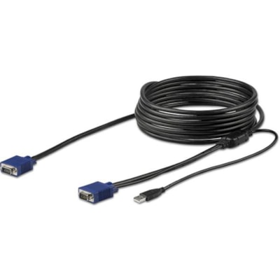 StarTech.com 15 ft. (4.6 m) USB KVM Cable for StarTech.com Rackmount Consoles - VGA and USB KVM Console Cable (RKCONSUV15) - 15.1 ft (4.60 m) KVM Cable for KVM Console, KVM Switch, Server - First End: 1 x 14-pin HD-15 - Male - Second End: 1 x 15-pin HD-15 - Male, 1 x 4-pin USB 2.0 Type A - Male - Su nables your switch kit to conv eniently operate you
