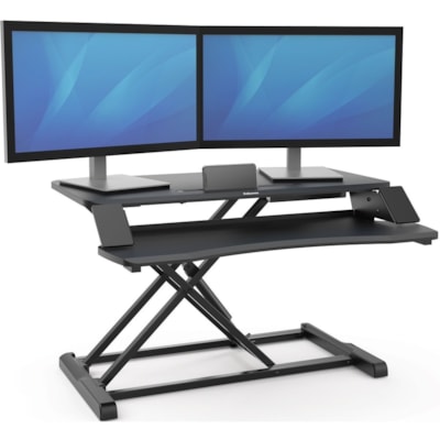 Fellowes Corsivo Sit-Stand Workstation - 4.50" (114.30 mm) Height x 31.50" (800.10 mm) Width x 24.13" (612.90 mm) Depth - Black nd Workstation 
