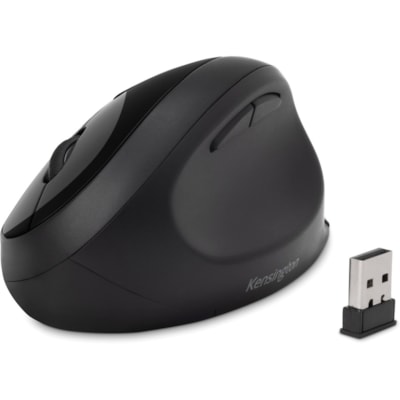 Kensington Pro Fit Ergo Wireless Mouse-Black - Wireless - Bluetooth/Radio Frequency - 2.40 GHz - Black - USB - 1600 dpi - 5 Button(s)  WRLS 