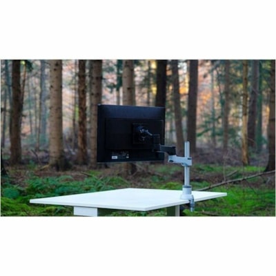 R-Go Zepher 4 Mounting Arm for Monitor - Black, Silver - Height Adjustable - 1 Display(s) Supported - 17" to 32" Screen Support - 17.64 lb (8000 g) Load Capacity - 75 x 75, 100 x 100 - VESA Mount Compatible - Aluminum itor mount fitting screens up to 18 lbs in weight