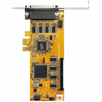 StarTech.com 8-Port PCI Express RS232 Serial Adapter Card, PCIe to DB9 Controller 16C1050 UART, Low Profile, 15kV ESD, Windows Only, TAA - 8-Port PCI Express RS232 serial adapter card 16C1050 UART 15kV ESD; Low Profile - Bi-directional speed 921.6Kbps/port|256byte FIFO - Controller card; Pin 9 power  CTLR 