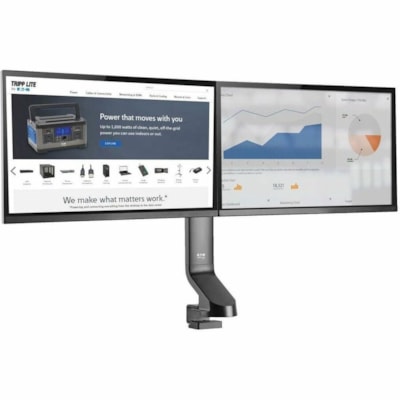 Tripp Lite series DDR1727DC Desk Mount for Monitor, Flat Panel Display, TV - Black - 2 Display(s) Supported - 27" Screen Support - 15.43 lb (7000 g) Load Capacity - 75 x 75, 100 x 100 - Steel  MNT 