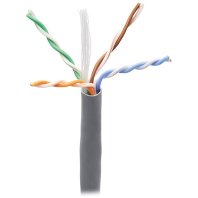 Tripp Lite series Cat6 Ethernet Cable - CMP-LP 0.5A Plenum, Gray, 1000 ft. - 1000 ft (304.80 m) Category 6 Network Cable for Network Device, Computer, Router, Modem, Surveillance Camera - First End: Bare Wire - Second End: Bare Wire - 1 Gbit/s - 23 AWG - Gray  W POE++ GRAY 1000FT 