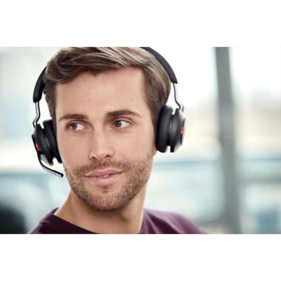 Jabra Evolve2 65 Headset - Microsoft Teams Certification - Stereo - Wireless - Bluetooth - 98.4 ft (30 m) - Over-the-head - Binaural - Supra-aural - Black TEREO BLK 