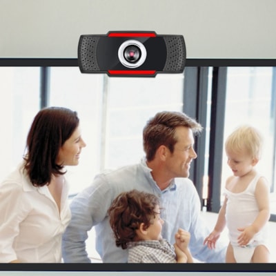 Adesso CyberTrack CyberTrack H3 Webcam - 1.3 Megapixel - 30 fps - Black, Red - USB 2.0 - 1280 x 720 Video - CMOS Sensor - Manual Focus - Microphone - For Computer, Notebook, Smart TV  