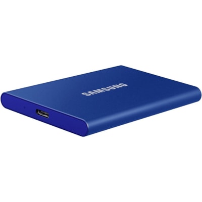 Samsung T7 MU-PC2T0H/AM 2 TB Portable Solid State Drive - External - PCI Express NVMe - Indigo Blue - Gaming Console, Desktop PC, Smartphone, Tablet Device Supported - USB 3.2 (Gen 2) Type C - 1050 MB/s Maximum Read Transfer Rate - 256-bit Encryption Standard - 3 Year Warranty PRTBL SSD-BLU 