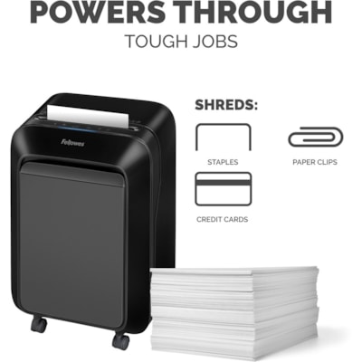Fellowes LX180 Cross-cut Shredder - Continuous Shredder - Cross Cut - 16 Per Pass - for shredding Staples, Paper, Paper Clip, Credit Card, Junk Mail - 10 Minute Run Time - Black edder 