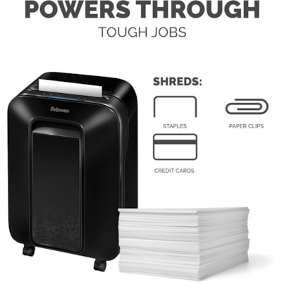 Fellowes Powershred LX170 100% Jam Proof Cross-cut Shredder - Continuous Shredder - Cross Cut - 12 Per Pass - for shredding Staples, Paper, Paper Clip, Credit Card, Junk Mail - 10 Minute Run Time - Black edder 