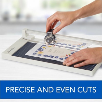 Swingline Classiccut Rotary Cutter - 10 Sheet Cutting Capacity - Stainless Steel Blade - 12" (304.80 mm) Cutting Length - Heavy Duty, Alignment Grid, Dual Scale Ruler - 1 Each BYPASS 10 TRIMMER  12" 10-SHEET; CONCEALED BLADE