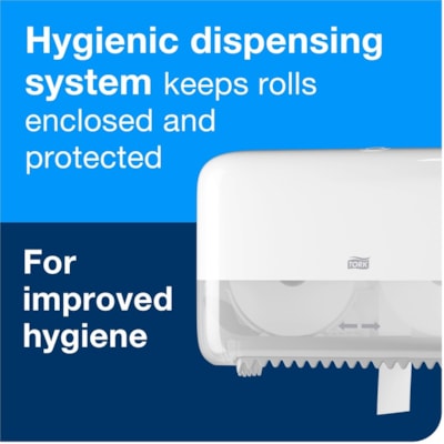 TORK Advanced Coreless High Capacity Bath Tissue - 2 Ply4" (101.60 mm) Length - 1000 Sheets/Roll - 4.75" (120.65 mm) Roll Diameter - White - 36 / Carton 2-PLY WHT 1000-SHT CORELESS 
