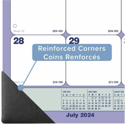 Blueline Academic Monthly Desk Pad - Academic - Monthly - 1 Year - July 2024 to July 2025 - 1 Month Single Page Layout - Desk Pad - Pressboard - Tear-off, Reinforced Corner - 1 Each  