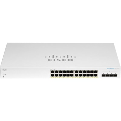 Cisco Business CBS220-24P-4G Ethernet Switch - 24 Ports - Manageable - Gigabit Ethernet - 10/100/1000Base-T, 1000Base-X - 2 Layer Supported - Modular - 4 SFP Slots - 30.40 W Power Consumption - 195 W PoE Budget - Optical Fiber, Twisted Pair - PoE Ports - Rack-mountable - 3 Year Limited Warranty 1G SFP 