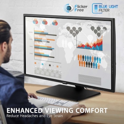ViewSonic Entertainment VX4381-4K 43" Class 4K UHD LED Monitor - 16:9 - Black - 42.5" Viewable - Multi-domain Vertical Alignment (MVA) - LED Backlight - 3840 x 2160 - 1.07 Billion Colors - 450 cd/m² - 3 ms - 75 Hz Refresh Rate - Speakers - HDMI - DisplayPort - Mini DisplayPort - USB Hub  