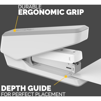 Fellowes LX850 Full Strip EasyPress Stapler - White - Holds Upto 210 Staple - Full Strip - White - 1 Each FULL STRIP  EFFORTLESS STAPLER 25 SHEET CAPACITY  WHITE