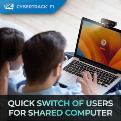 Adesso - Webcam CyberTrack F1 - 2,1 Mégapixels - 30 fps - USB 2.0 - 1 chaque - 1920 x 1080 Vidéo - CMOS Capteur - Focale fixe - 120° Angle - Microphone - Pour Moniteur, Ordinateur portable, Téléviseur - Windows 10 NDOWS HELLO FACE RECOGNITION B UILD-IN ADJUSTABLE F