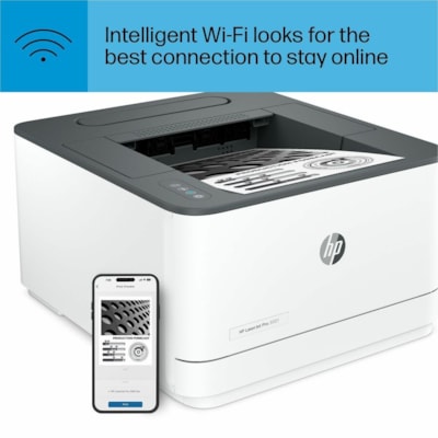 HP LaserJet Pro 3000 3001dw Desktop Wireless Laser Printer - Monochrome - 35 ppm Mono - 1200 x 1200 dpi Print - Automatic Duplex Print - 250 Sheets Input - Ethernet - Wireless LAN - HP Smart App, Apple AirPrint, Mopria, Wi-Fi Direct - 50000 Pages Duty Cycle - Plain Paper Print - Fast Ethernet - USB  