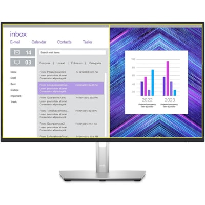Dell - Moniteur LCD P2423D 24 po Classe QHD - 16:9 - Noir, Argenté - 23,8 po Visible - Technologie In-Plane Switching (IPS) Noir - WLED Rétroéclairage - 2560 x 1440 - 300 cd/m² - 5 ms - 75 Hz Fréquence de rafraîchissement - HDMI  MNTR 