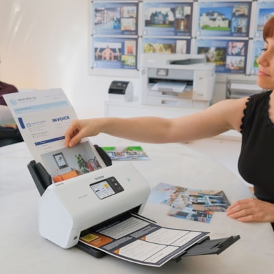Brother ADS-3300W Sheetfed Scanner - 600 x 600 dpi Optical - 48-bit Color - 40 ppm (Mono) - 40 ppm (Color) - PC Free Scanning - Duplex Scanning - USB  