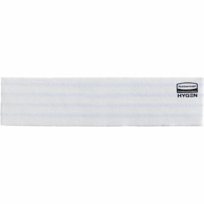 Rubbermaid Commercial HYGEN 18" Disposable Microfiber Pad - 4.75" (120.65 mm) Width x 19" (482.60 mm) Length - Disposable, Bacteria Resistant - MicroFiber, Polyester - White, Blue - 0.64 oz (18.14 g) - 50 / Pack 18" PAD 50 PADS