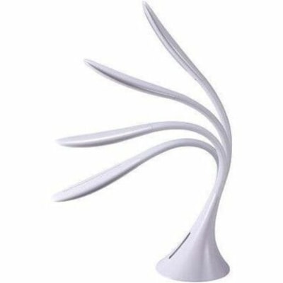 Bostitch Table Lamp - LED Bulb - Flicker-free, Flexible Neck, Adjustable Brightness, Touch Sensitive Control Panel, Color Temperature Setting, USB Powered, Dimmable - 400 lm Lumens - Silicone - Desk Mountable, Table Top - White - for Desk, Crafting, Studying, Tablet, Smart Watch 3 ADJUSTABLE COLOR MODES WHITE FINISH  W/USB PORT
