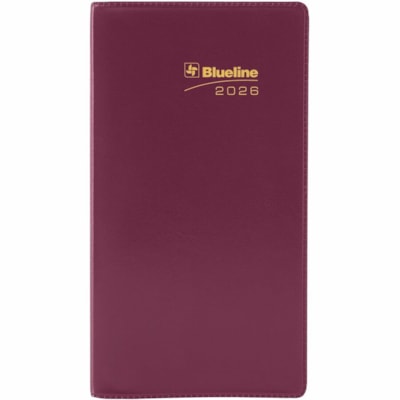 Blueline 2026 18-Month Monthly Pocket Planner - July-December - 6-1/2" x 3-1/2" - Assorted Colours - Bilingual - Pocket - Monthly - 18 Month - July 2025 to December 2026 - 1 Month Double Page Layout - 3 1/2" (88.90 mm) x 6 1/2" (165.10 mm) Sheet Size - Stitched - Assorted - Vinyl, Paper - Holiday Li  