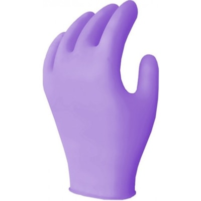 RONCO Earth Examination Gloves - 3 mil (0.08 mm) Thickness x 9.06" (230 mm) Glove Length - Medium Size - For Right/Left Hand - Nitrile - Violet - Biodegradable, Chemical Resistant, Latex-free, Flexible, Lightweight, Extra Strength, Textured, Secure Grip - For Food Handling, Food Processing, Pharmace VIOLET EXAM GLOVES POWDER FREE 100/BOX