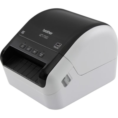 Brother - Imprimante thermique directe QL-1100C Bureau - Monochrome - Impression d'étiquette - USB - largeur d'impression 4 po (101,60 mm) - 1,2 Lignes/sec Mono - 300 dpi - largeur d'étiquette 4,09 po (103,89 mm) x longueur d'étiquette 36 po (914,40 mm) - Pour Mac, PC, Android,  RéSOLUTION JUSQU'à 300X300 PPP RUBANS DK 4 09 PO DE LARGEUR