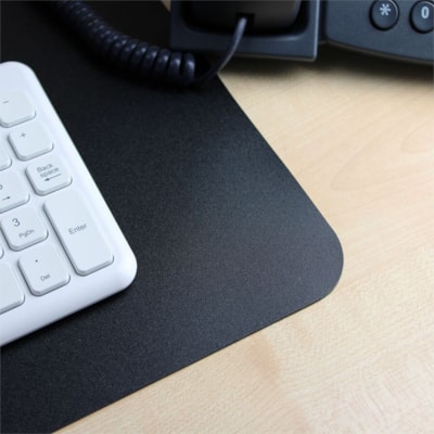 Desktex® Black Vinyl Rectangular Desk Pads - 20" x 36" - Rectangular - 20" (508 mm) Width x 36" (914.40 mm) Length x 0.03000" (0.76 mm) Depth - Black Backing - Vinyl - Black   