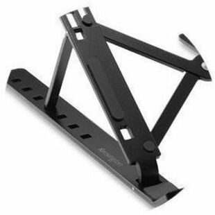 Kensington Collapsible Aluminum Laptop Riser - Up to 16" (406.40 mm) Screen Support - 11.02 lb (5000 g) Load Capacity - Desktop - Aluminum, Silicone, Steel - Black OP RISER 