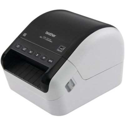 Brother - Imprimante thermique directe QL-1110NWB Bureau - Monochrome - Impression d'étiquette - Fast Ethernet - USB - Bluetooth - Réseau sans-fil - Blanc, Noir luisant - longueur d'impression 118,11 po (3000 mm) x largeur d'impression 4 po (101,60 mm) - 4,33 po/s (110 mm/s) Mono - 1,2 IMPRIME 69 éTIQUETTES/MIN RUBANS DK 4 PO DE LARGEUR