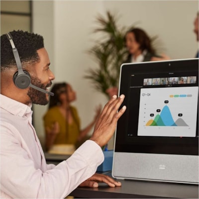 Cisco 720 Headset - Google Assistant, Siri - Stereo - USB Type A - Bluetooth - 213.3 ft - 32 Ohm - 20 Hz to 20 kHz - On-ear - Binaural - Ear-cup - MEMS Technology Microphone - Carbon Black DWRLS 