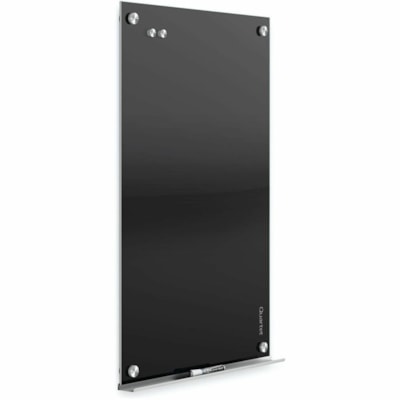Quartet Infinity Magnetic Glass Dry-Erase Board, Black, 4' x 3' - 36" (914.40 mm) Width x 48" (1219.20 mm) Height - Black Tempered Glass Surface - Horizontal/Vertical - Magnetic - Frameless, Durable, Ghost Resistant, Stain Resistant, Scratch Resistant, Dent Resistant, Smooth Writing, Non-absorbent,  BLACK 