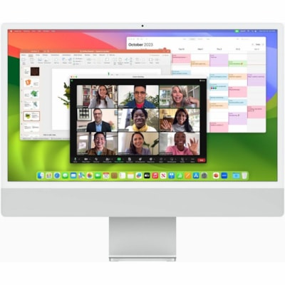 Apple iMac MQRJ3C/A All-in-One Computer - Apple M3 - 8 GB - 256 GB SSD - 24" 4.5K - Desktop - Silver - Apple M3 Chip - 4480 x 2520 - macOS Sonoma - Canadian French Keyboard - IEEE 802.11ax - 143 W CGPU/8GB/256GB-CAN 